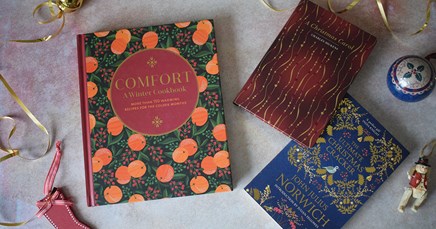 Christmas books laid flat